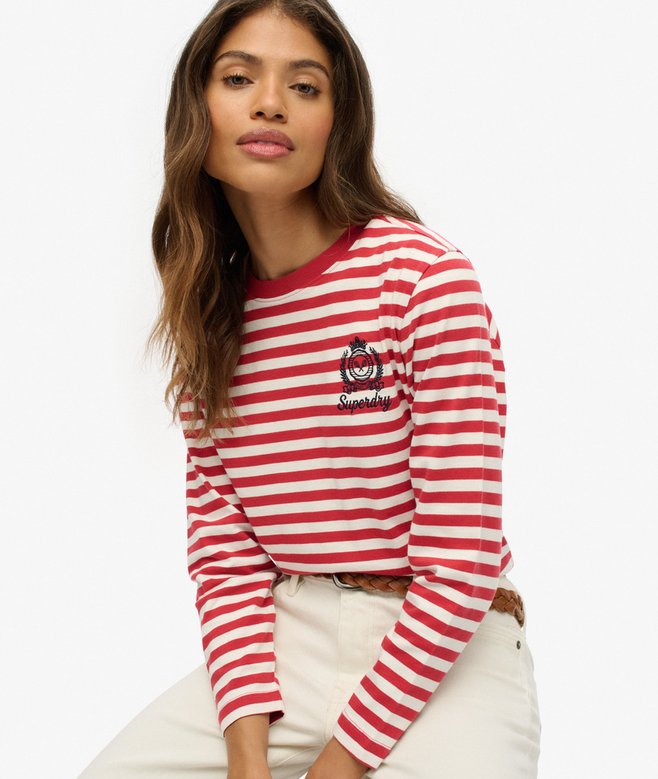 Superdry Country Club Long Sleeve Stripe Top