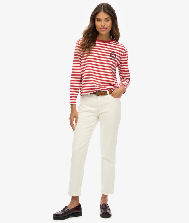Superdry Country Club Long Sleeve Stripe Top