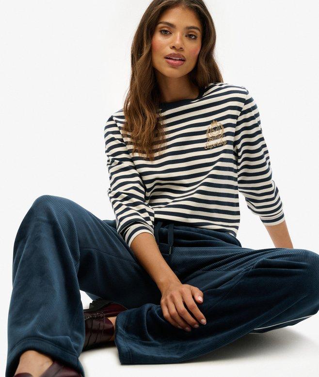 superdry Country Club Long Sleeve Stripe Top