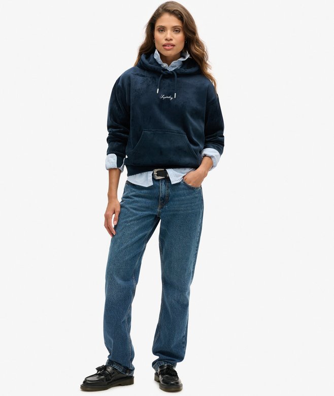 Superdry Country Club Velour Loose Hoodie
