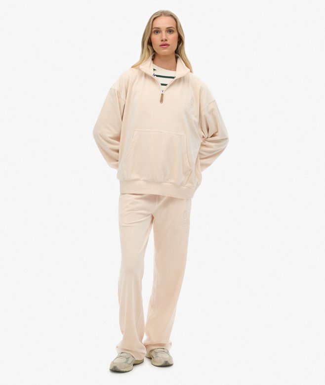 Superdry Country Club Velour Quarter Zip