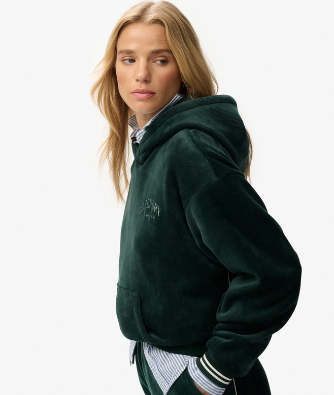 Superdry Country Club Velour Relaxed Hoodie