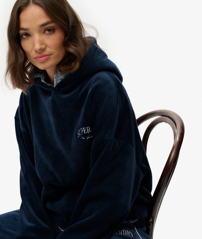 Superdry Country Club Velour Relaxed Hoodie