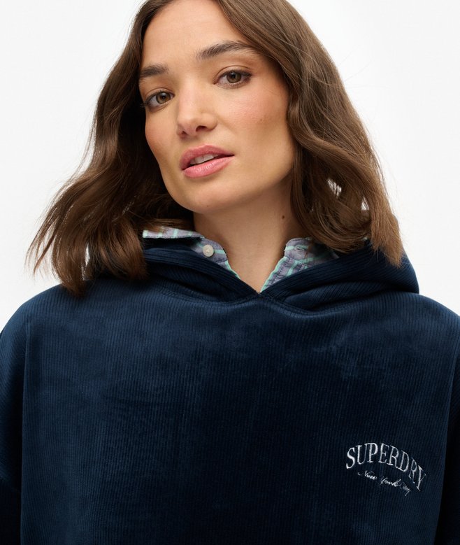 Superdry Country Club Velour Relaxed Hoodie