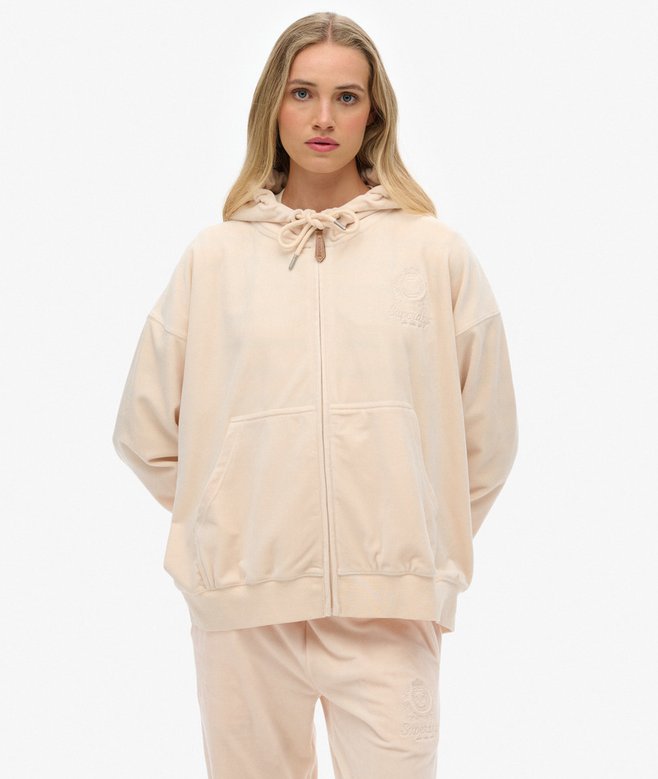 superdry Country Club Velour Zip Hoodie