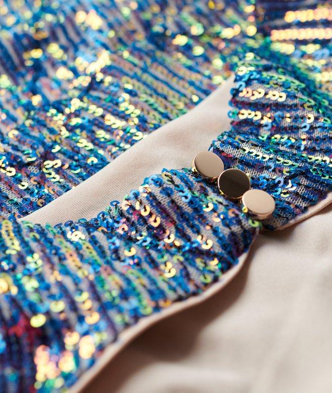 Superdry Cowl Neck Halter Sequin Top