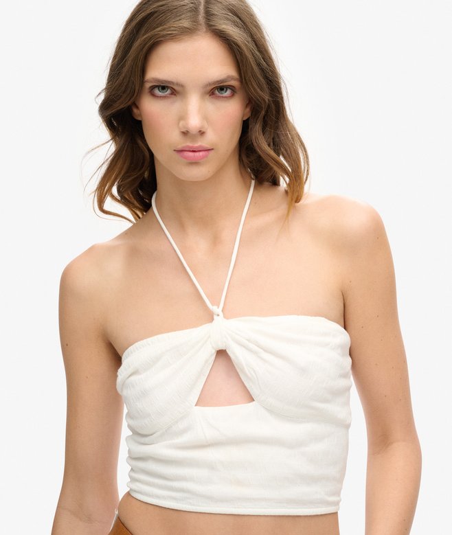 Superdry Crop Cut Out Woven Top