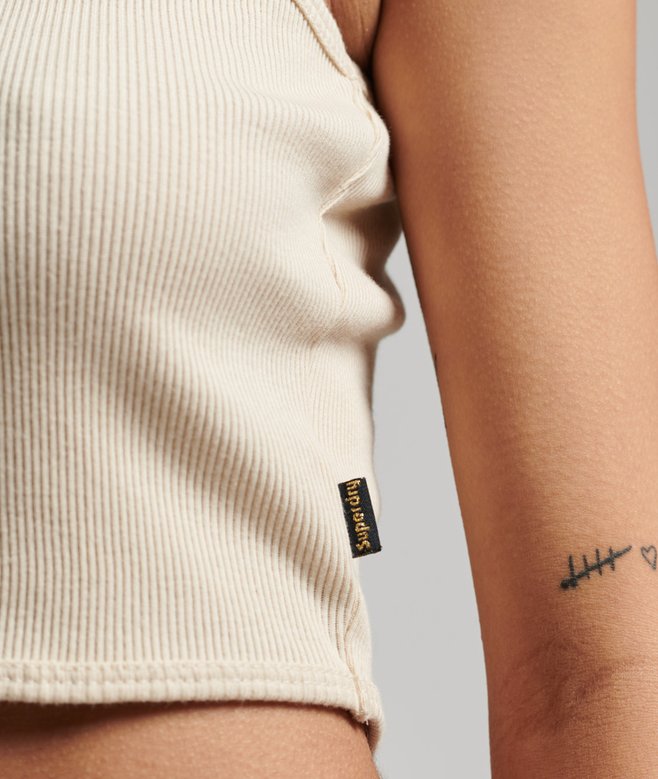 Superdry Cropped Mock Neck Tank Top