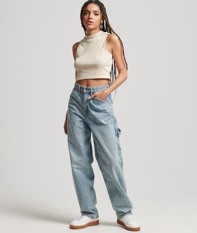 Superdry Cropped Mock Neck Tank Top