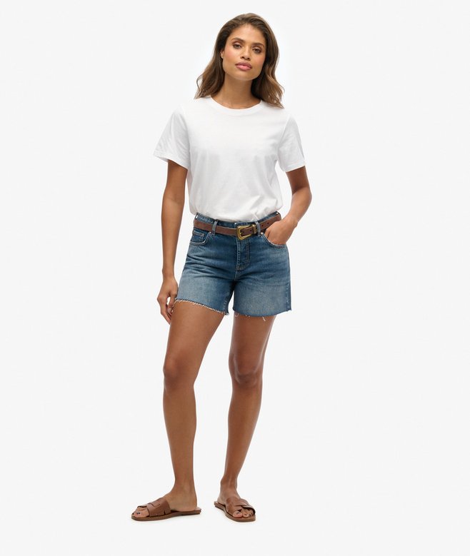superdry Denim Mid Length Shorts