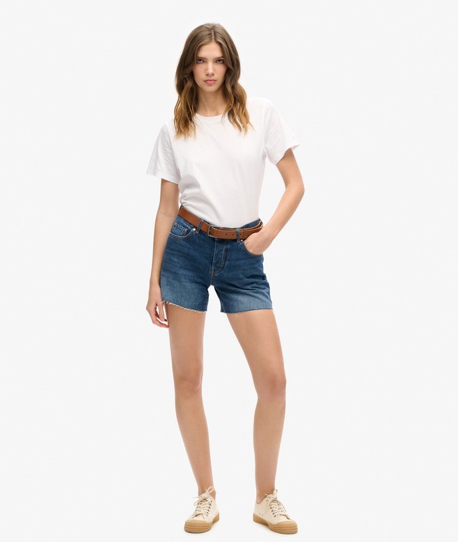 superdry Denim Mid Length Shorts