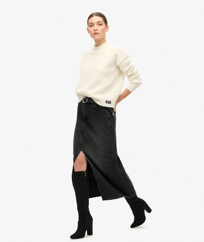 Superdry Denim Split Maxi Skirt