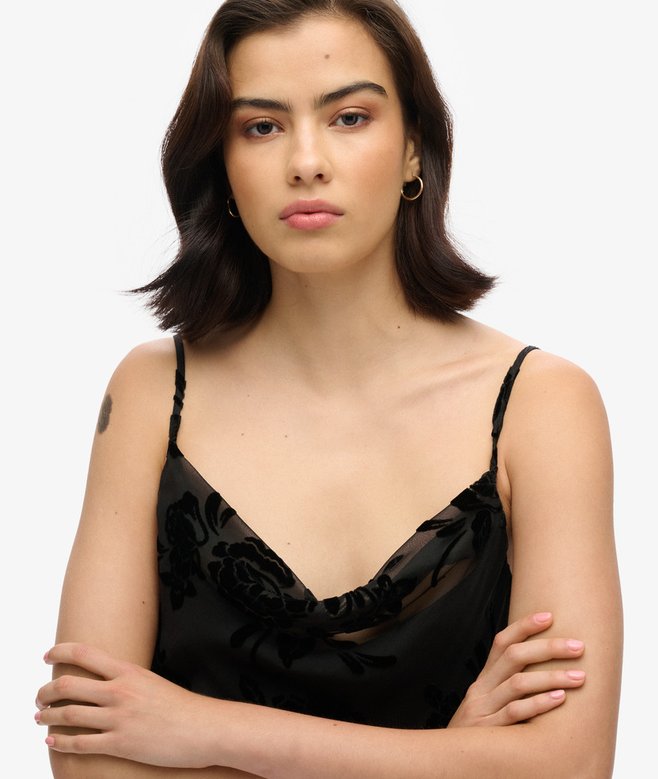 Superdry Devore Cowl Neck Midi Slip Dress