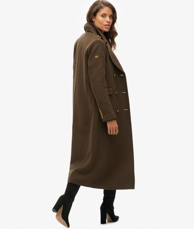 Superdry Double Breasted Wool Blend Coat