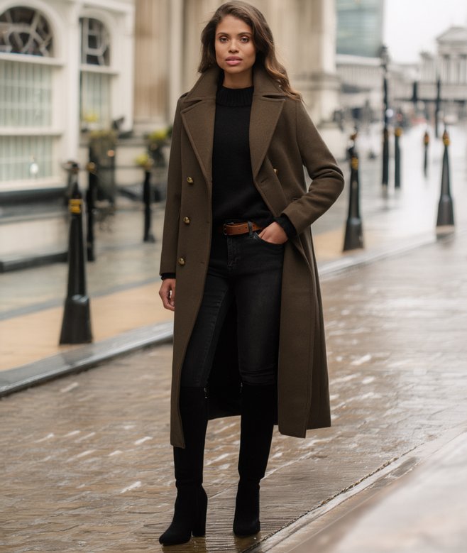 superdry Double Breasted Wool Blend Coat