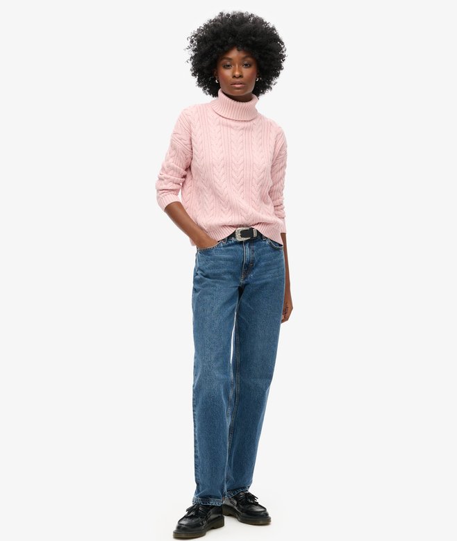 Superdry Drop Shoulder Cable Roll Neck Jumper