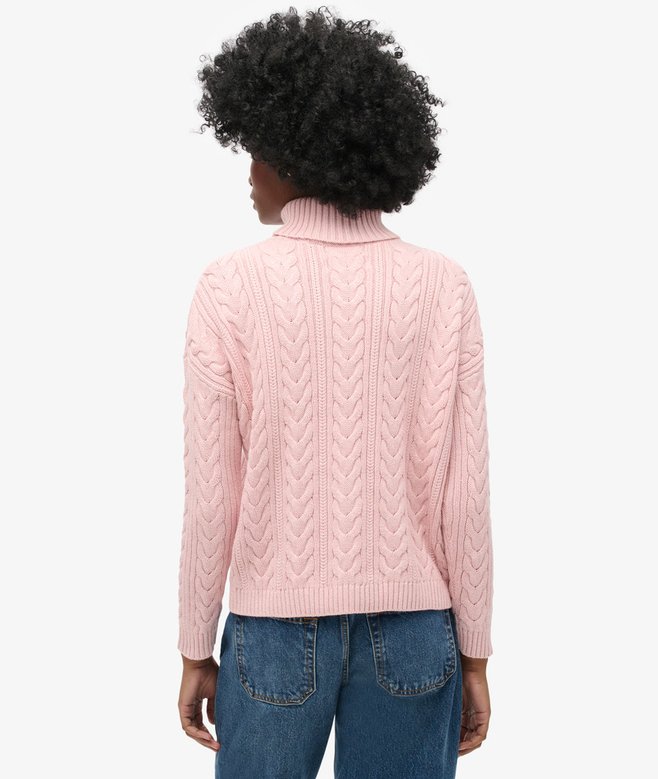 Superdry Drop Shoulder Cable Roll Neck Jumper