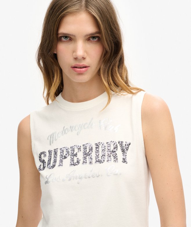 Superdry Embellished Archive Fitted Tank Top