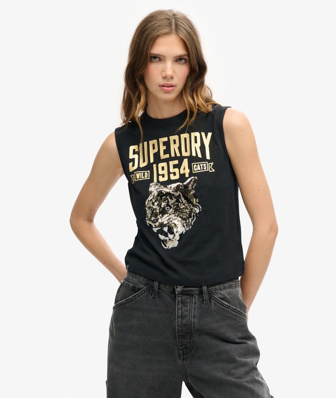 superdry Embellished Archive Fitted Tank Top