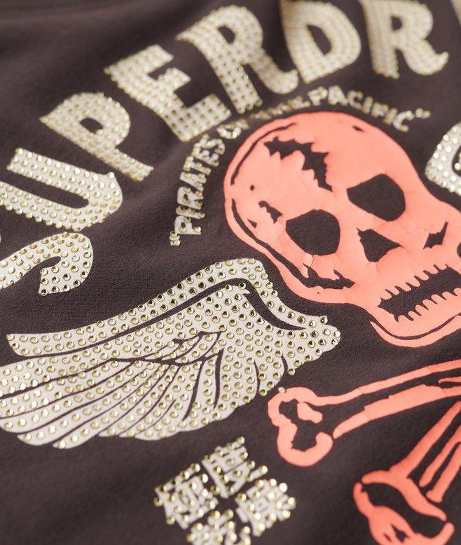 Superdry Embellished Poster Cap Sleeve T-Shirt