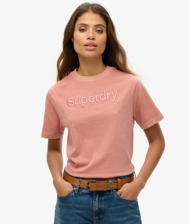 superdry Embroidered Core Logo Boxy Loose T-Shirt