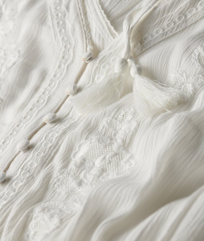 Superdry Embroidered Tiered Midi Dress