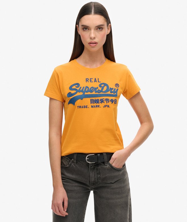 superdry Embroidered Vintage Logo Fitted T-shirt