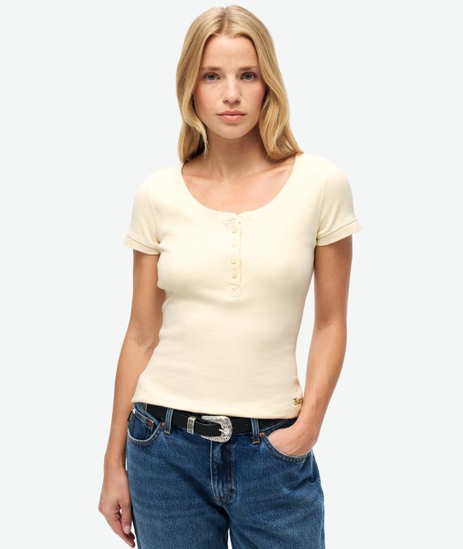 superdry Essential Button Down Short Sleeve Top