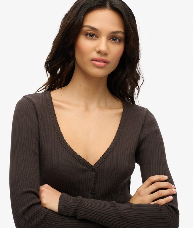 Superdry Essential Button Long Sleeve Top