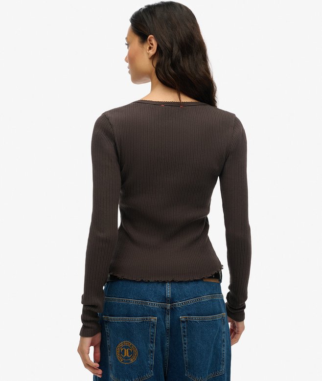 Superdry Essential Button Long Sleeve Top