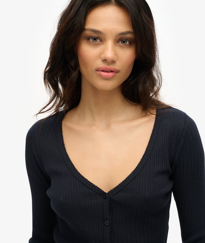Superdry Essential Button Long Sleeve Top