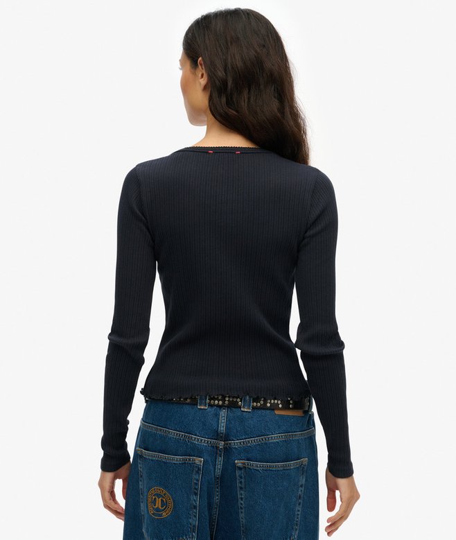 Superdry Essential Button Long Sleeve Top