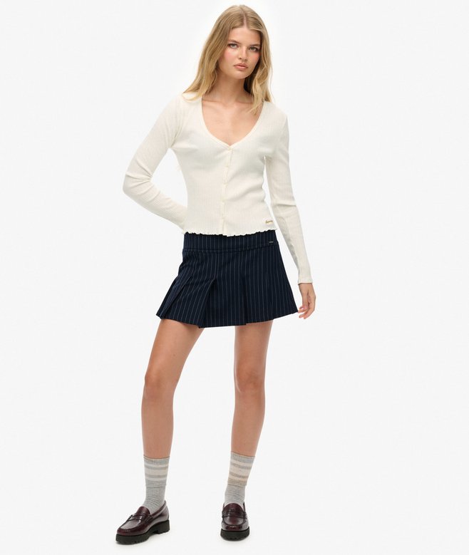 Superdry Essential Button Through Long Sleeve Top