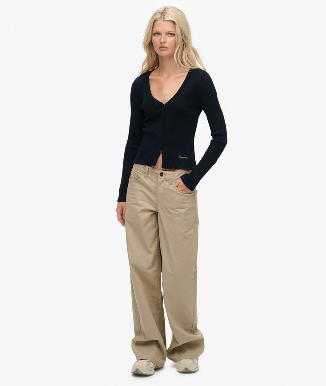 Superdry Essential Button Through Long Sleeve Top