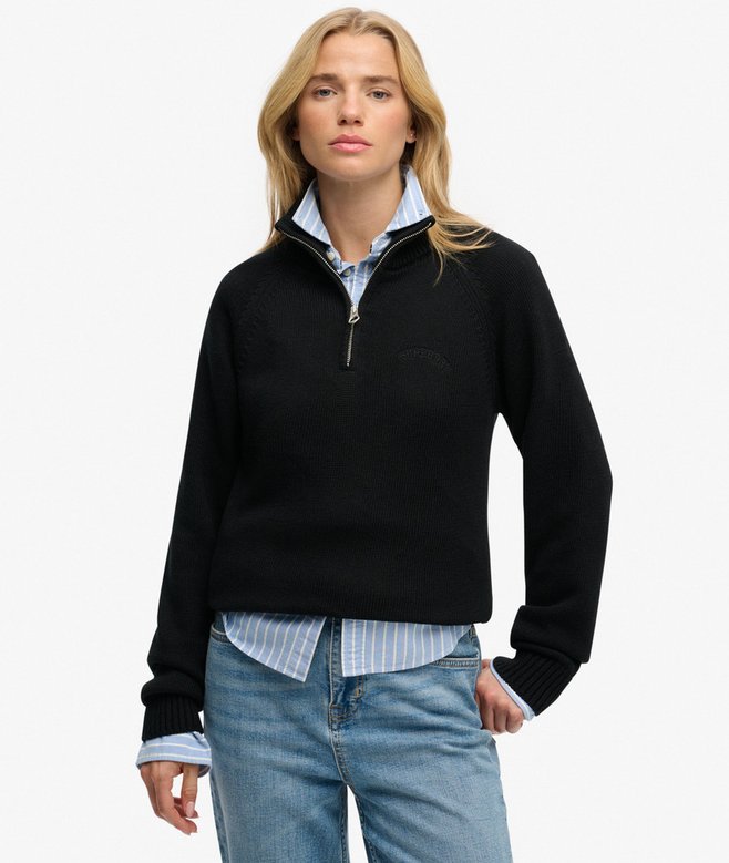 superdry Essential Half Zip Knit Jumper