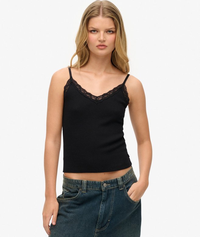 superdry Essential Lace Trim Cami Top