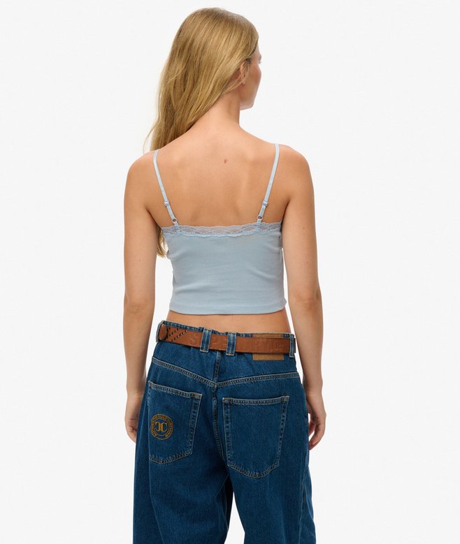 Superdry Essential Lace Trim Cropped Cami Top