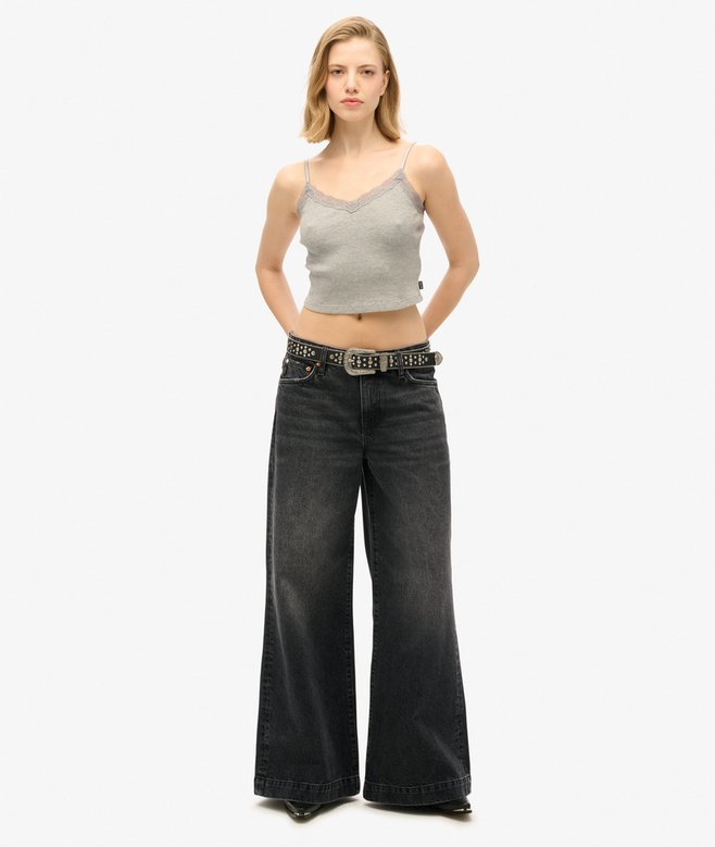 Superdry Essential Lace Trim Cropped Cami Top