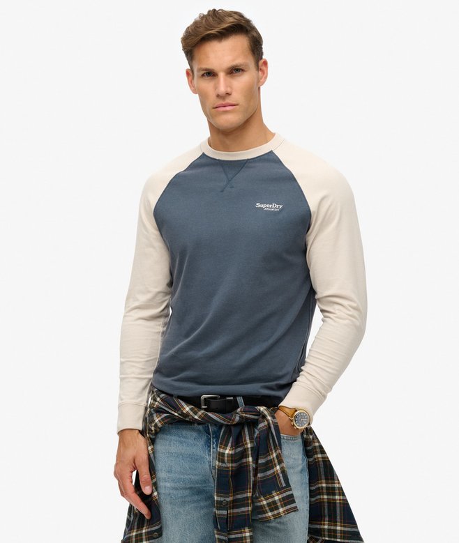 superdry Essential Logo Baseball Long Sleeve Top