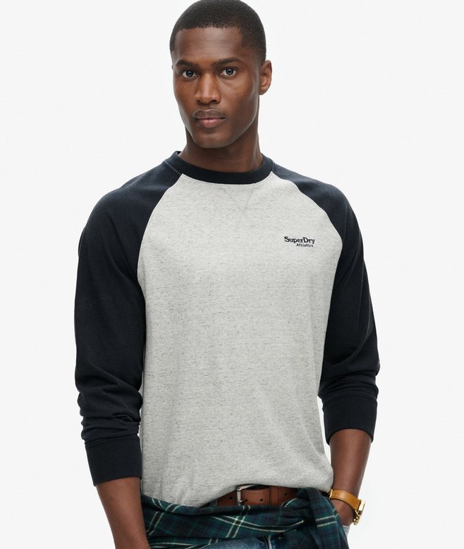 superdry Essential Logo Baseball Long Sleeve Top