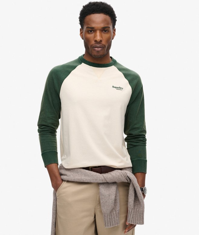 superdry Essential Logo Baseball Long Sleeve Top