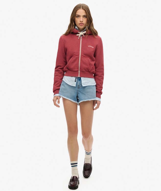 Superdry Essential Logo Cropped Zip Hoodie
