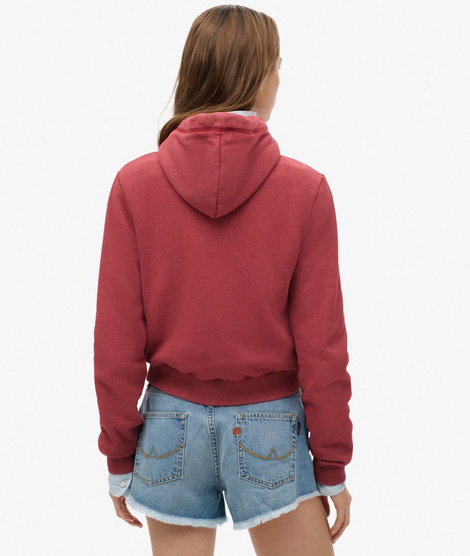 Superdry Essential Logo Cropped Zip Hoodie