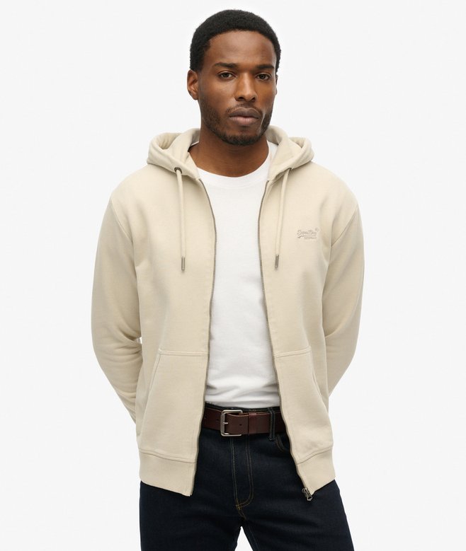 superdry Essential Logo Half Brushed Zip Hoodie
