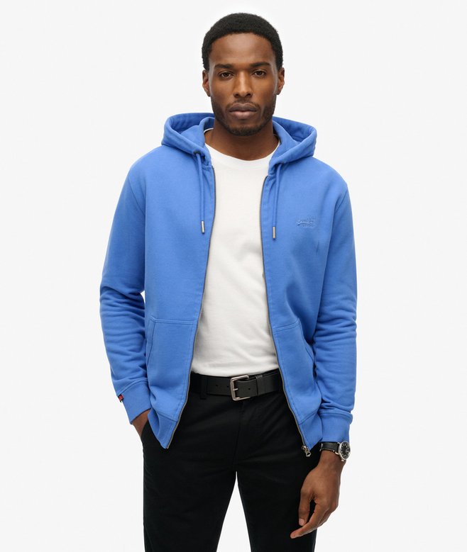 superdry Essential Logo Half Brushed Zip Hoodie