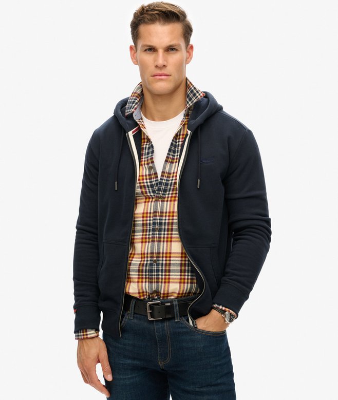 superdry Essential Logo Half Brushed Zip Hoodie