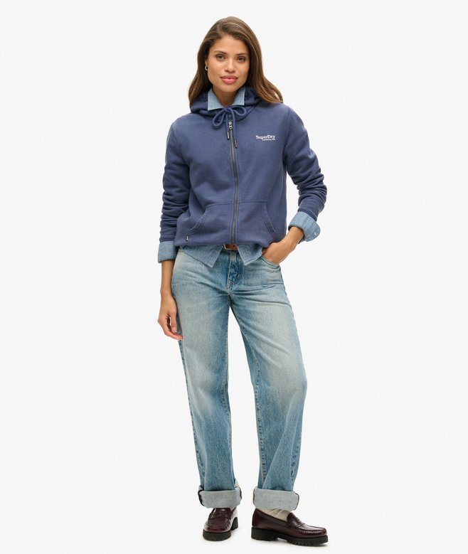 Superdry Essential Logo Half Brushed Zip Hoodie