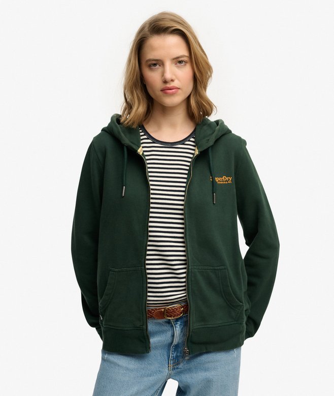 Superdry Essential Logo Half Brushed Zip Hoodie