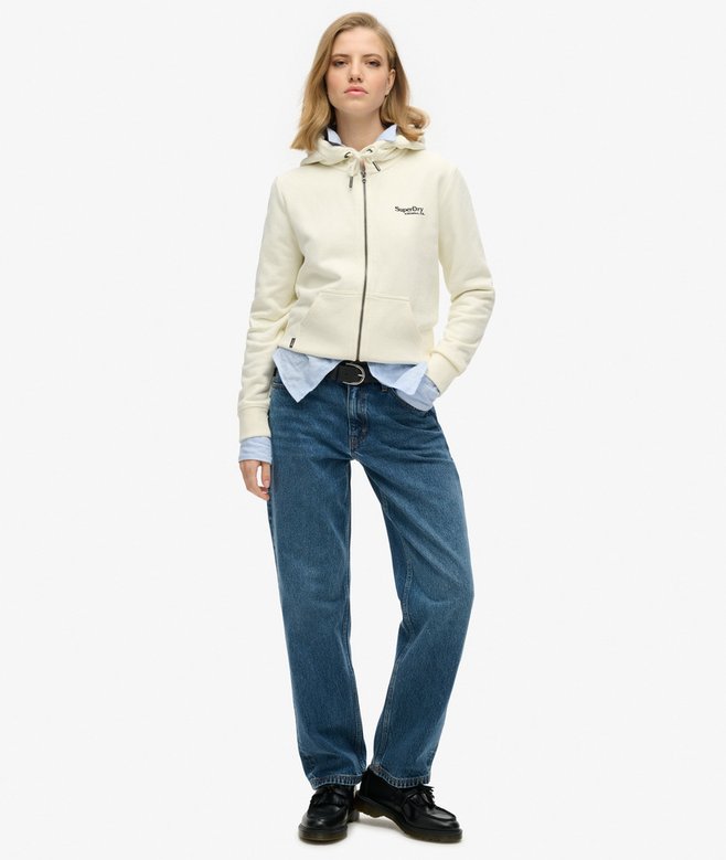 Superdry Essential Logo Half Brushed Zip Hoodie