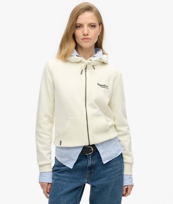 superdry Essential Logo Half Brushed Zip Hoodie